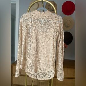 Bar III Lace Blouse in Blush
